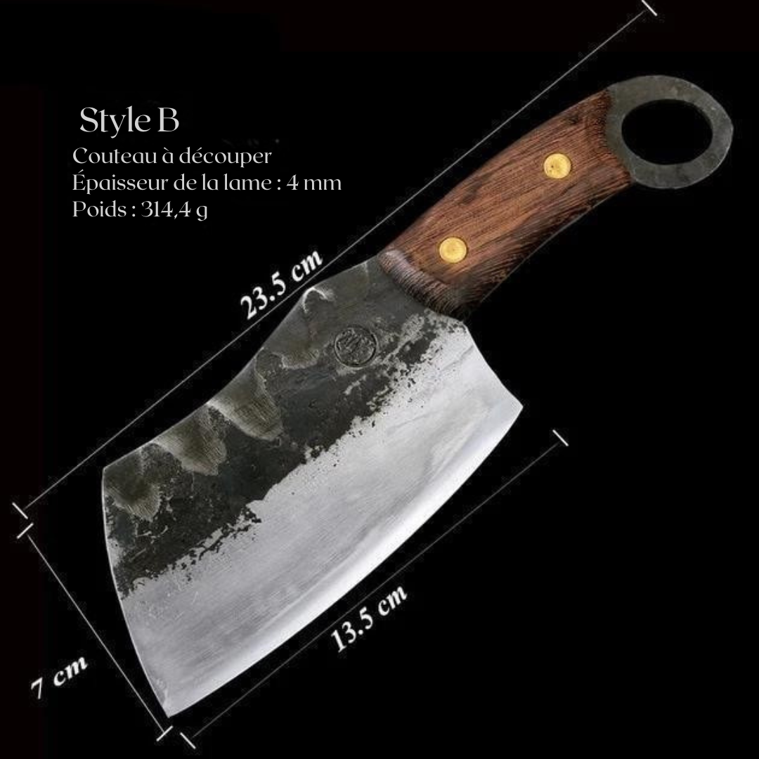 Couteau de Boucher en Acier Haute Carbone Fait Main - ChicUndStil