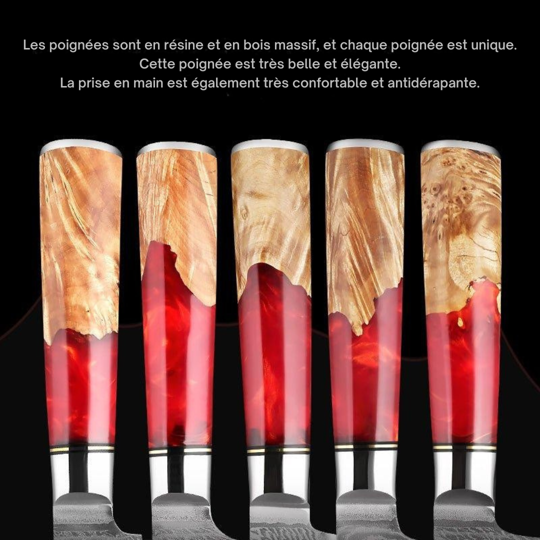 Couteau à légumes japonais 7 pouces VG-10 en acier damassé Nakiri - ChicUndStil