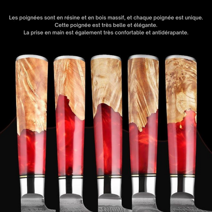Couteau à légumes japonais 7 pouces VG-10 en acier damassé Nakiri - ChicUndStil
