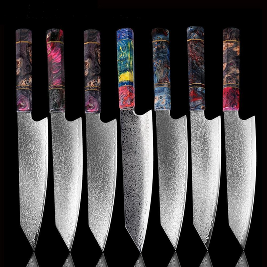 Couteau de Chef Japonais - Lame en Acier Damas - ChicUndStil