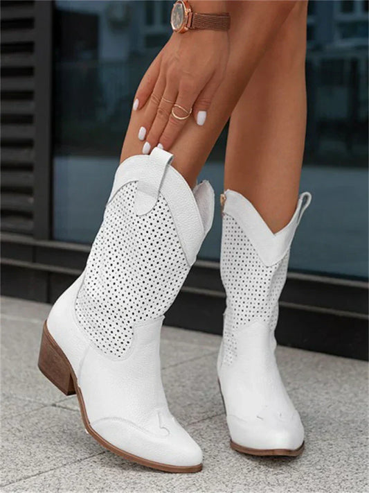 Chic und Stil | Breathable stylish cowboy boots with zipper