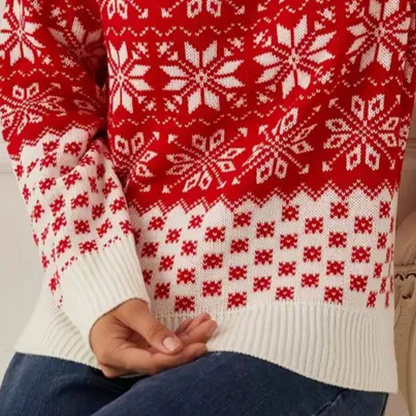 Chic und Stil | Pull Noël en tricot pour femmes - Design flocons de neige