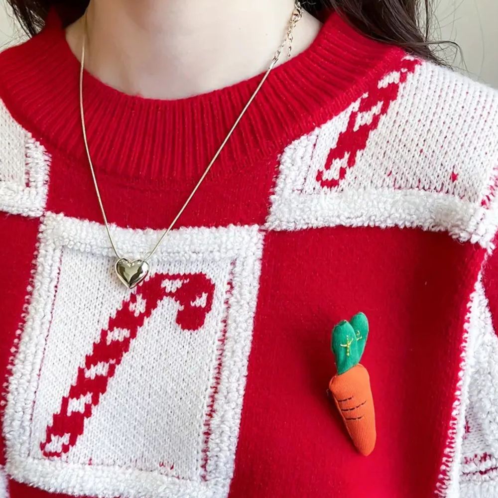 Chic und Stil | Pull de Noël oversized - Mauvais pull de Noël femme