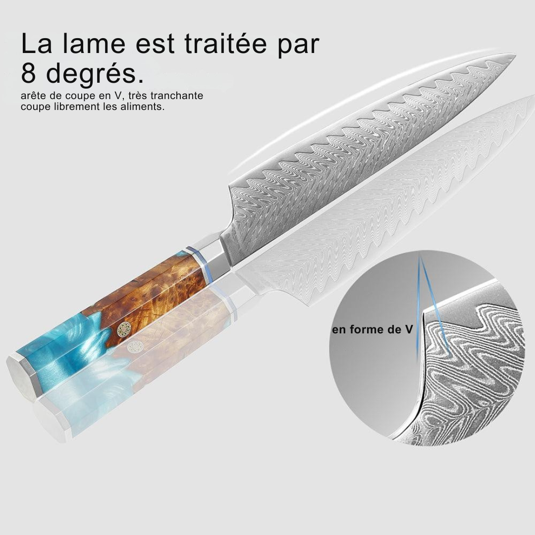 Couteau Chef Damas 67 Couches - ChicUndStil
