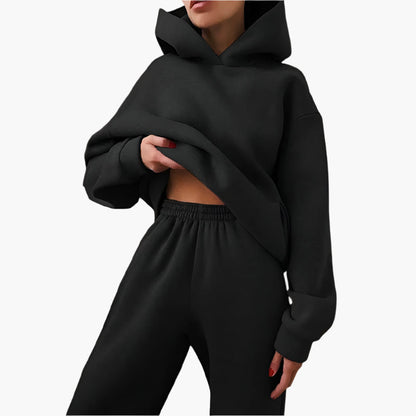 Chic und Stil | Oversized Lounge Set Hoodie and Jogging Pants - Comfortable Casual Look
