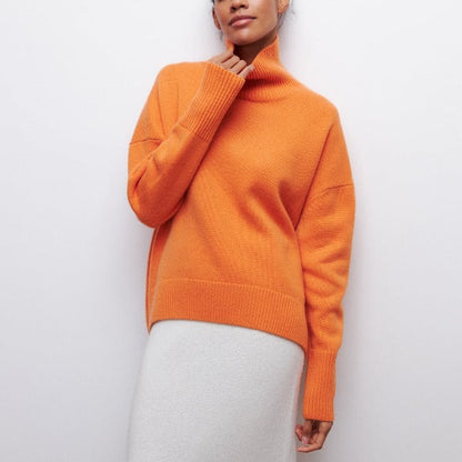 Chic und Stil - Pull à col roulé tricoté