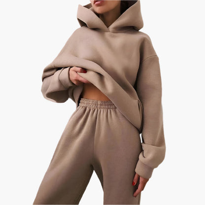 Chic und Stil | Oversized Lounge Set Hoodie and Jogging Pants - Comfortable Casual Look