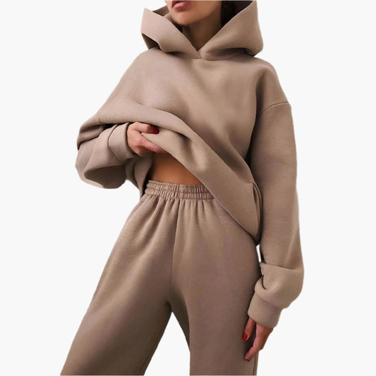 Chic und Stil | Oversized Lounge Set Hoodie and Jogging Pants - Comfortable Casual Look