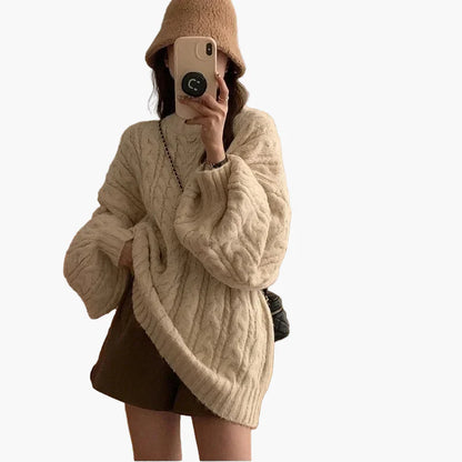 Chic und Stil | Oversized knit pullover in a relaxed Korean style - Comfortable everyday look