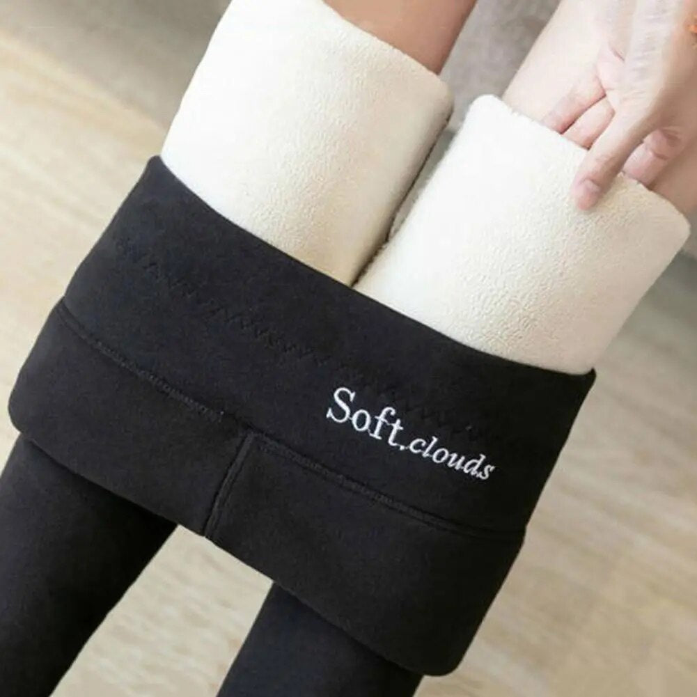 Chic und Stil | Women's winter fleece pants - Warm shaping effect leggings