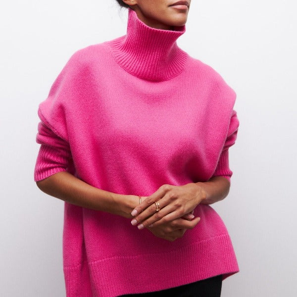 Chic und Stil - Pull à col roulé tricoté
