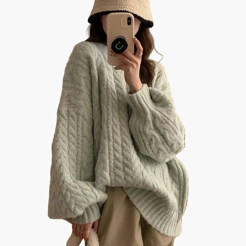 Chic und Stil | Oversized knit pullover in a relaxed Korean style - Comfortable everyday look