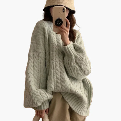 Chic und Stil | Oversized knit pullover in a relaxed Korean style - Comfortable everyday look