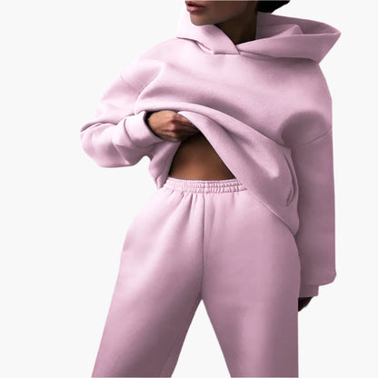 Chic und Stil | Oversized Lounge Set Hoodie and Jogging Pants - Comfortable Casual Look