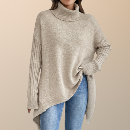 Chic und Stil | Pull à col roulé long élégant pour femmes