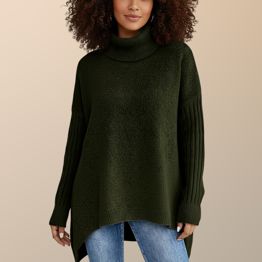 Chic und Stil | Pull à col roulé long élégant pour femmes