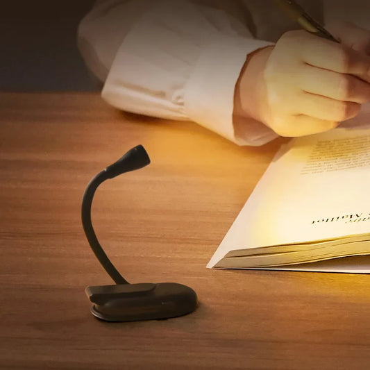 Chic and Style | Mini Reading Light - Portable Clip-on Night Light with USB Charging, Dimmable LED for Bedroom, Eye Protection and Camping - Book Light with 360° Rotatable Clip
