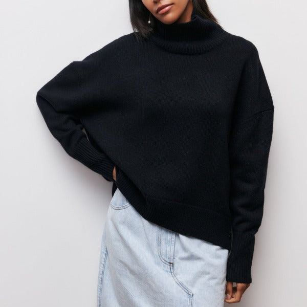 Chic und Stil - Pull à col roulé tricoté