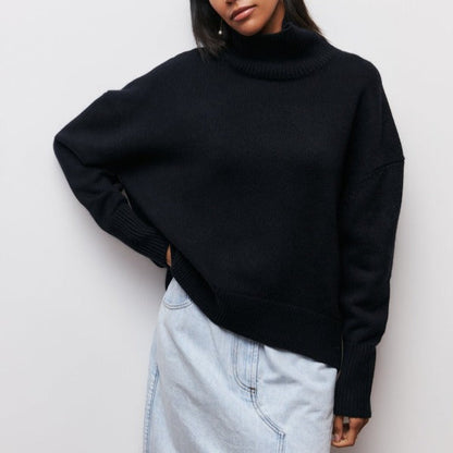 Chic und Stil - Pull à col roulé tricoté