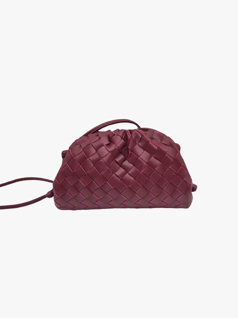 Chic und Stil | Leather Shoulder Bag for Women - Minimalist Woven Bag