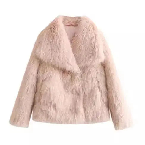 Veste en fourrure de luxe Coat ChicUndStil Rose XS 