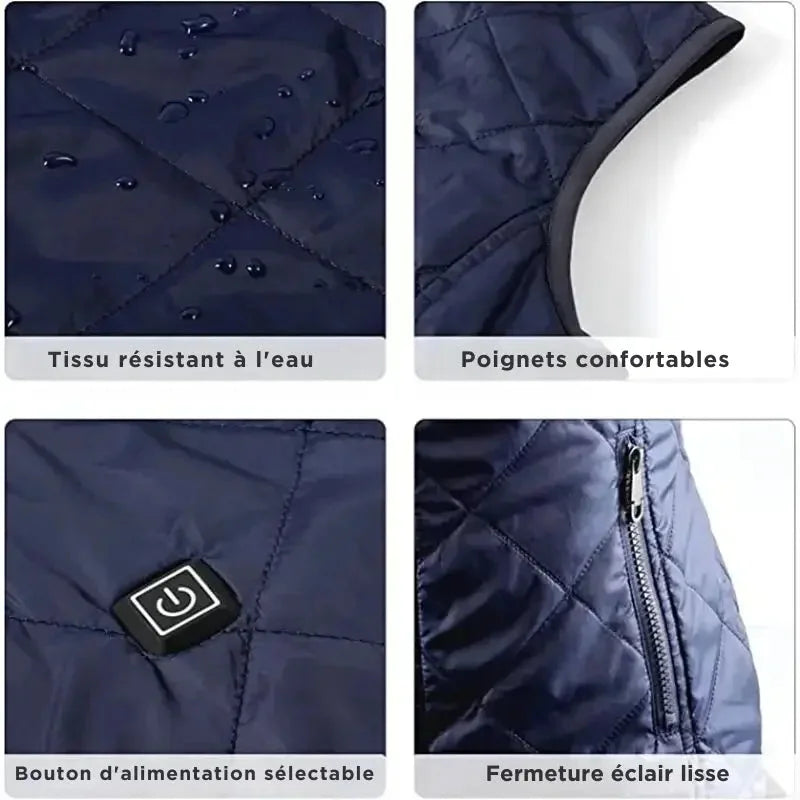 Chic und Stil | Women's heated vest with dual control and 9 heating zones – comfort and warmth for every season