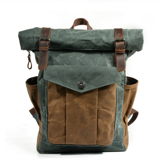 Chic und Stil | Canvas Rolltop Rucksack - Lundastyle - Sustainable and Stylish for Adventurers