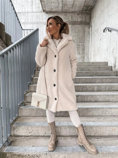 FrostGlamour: - Long winter coat in fine wool with buttons