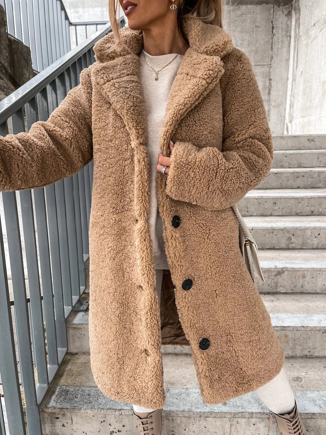 FrostGlamour: - Long winter coat in fine wool with buttons