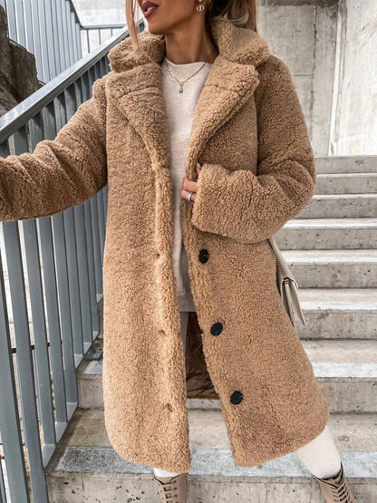 FrostGlamour: - Long winter coat in fine wool with buttons
