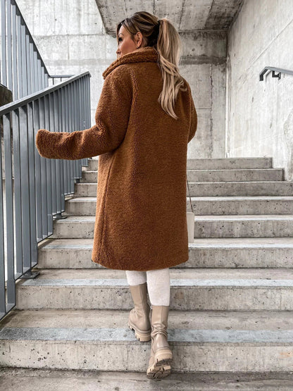 FrostGlamour: - Long winter coat in fine wool with buttons