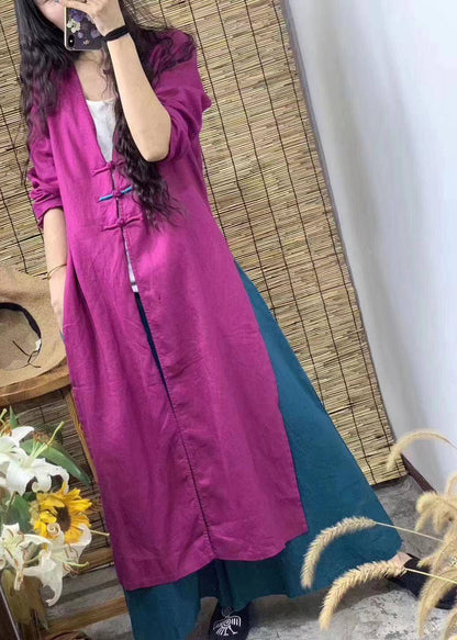 Chic und Stil | Rose V-Neck Trench Coats and Two-Piece Set with Wide Pants