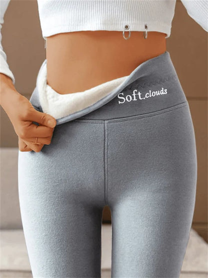 Chic und Stil | Women's winter fleece pants - Warm shaping effect leggings
