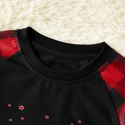 Chic und Stil | Christmas tree & "2025 Creating Memories Together" patterned contrast top and black-red checkered pants family matching pajama set