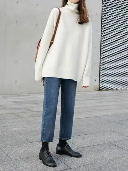 Chic und Stil - Pull à col roulé décontracté en cachemire pour femmes