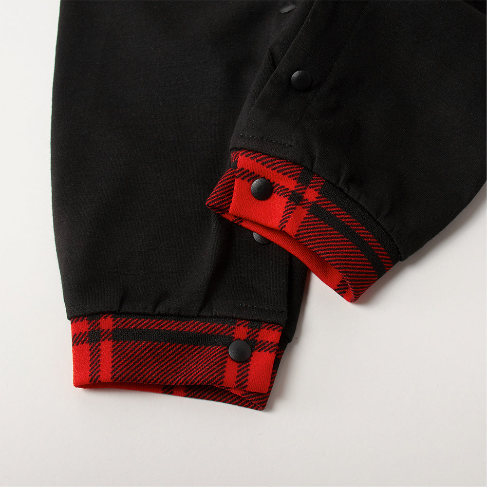 Chic und Stil | Christmas tree & "2025 Creating Memories Together" patterned contrast top and black-red checkered pants family matching pajama set