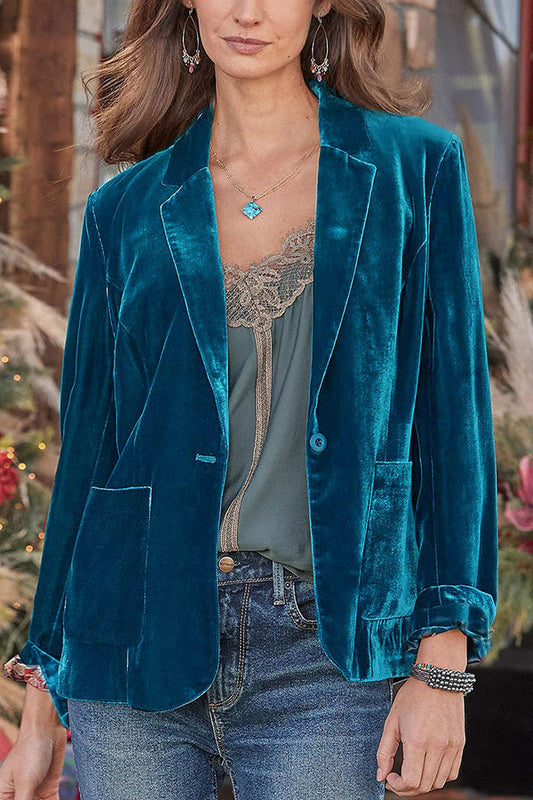 Chic und Stil | Velvet Cropped Top Small Blazer