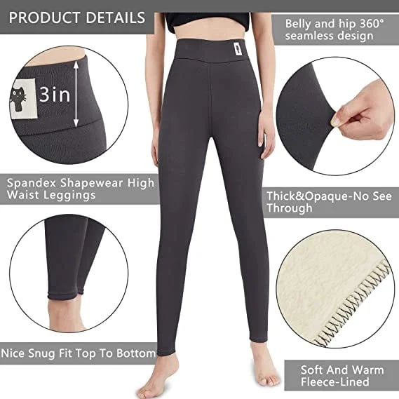 Chic und Stil | Women's winter fleece pants - Warm shaping effect leggings