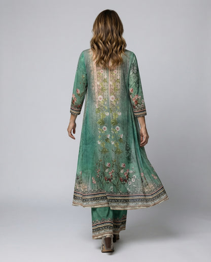 Women’s Floral Jumpsuit mit Wide Leg & Elegant Shawl | Chic und Stil