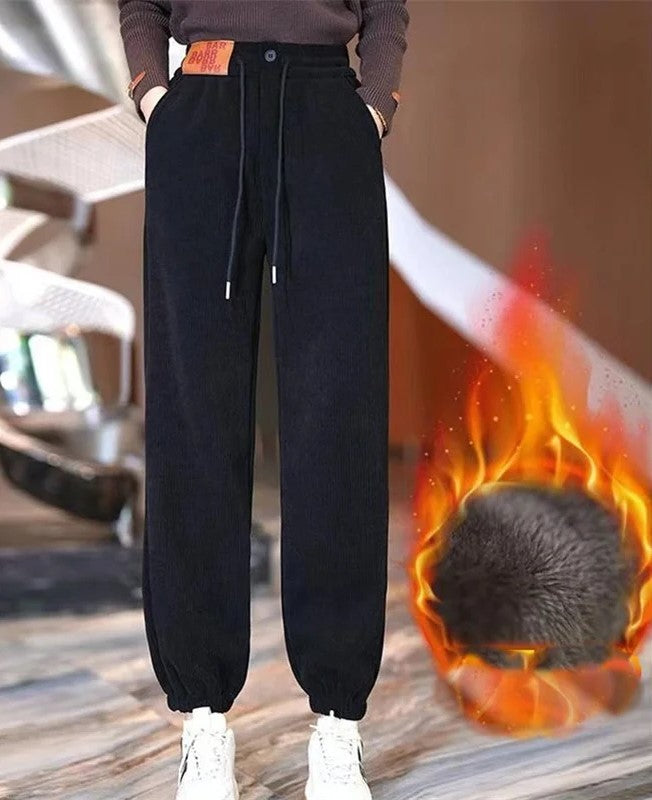 Chic und Stil | Winter jogging pants - Warm plush lining and casual design