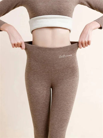 Chic und Stil | Women's winter fleece pants - Warm shaping effect leggings