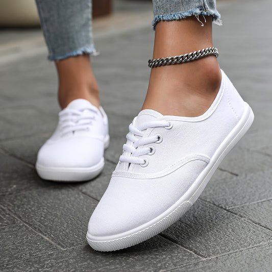 Chic und Stil | Comfortable Low Canvas Lace-Up Shoes