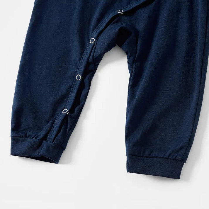 Chic und Stil | Our Family Christmas 2025 Creating Memories Together' Letter Print Long Sleeve Blue With Pants Blue Flowers Coordinated Family Pajama Sets