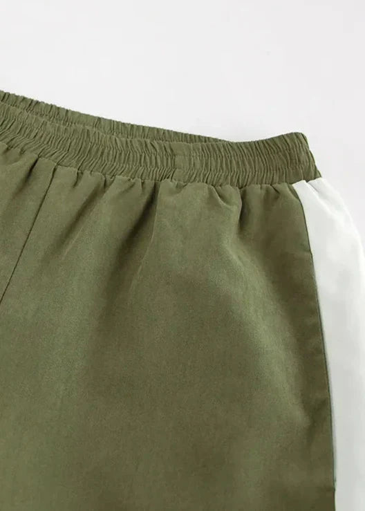 Chic und Stil | Edge - Contrast Zip Jacket and Wide Leg Pants Set