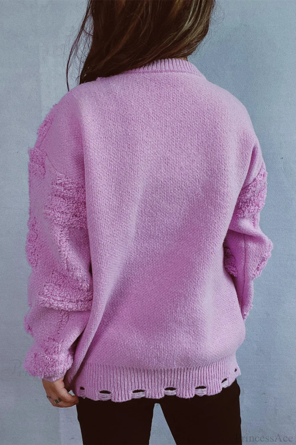 Chic und Stil | Christmas 3D Tree Pearl Solid Flocked Pullover