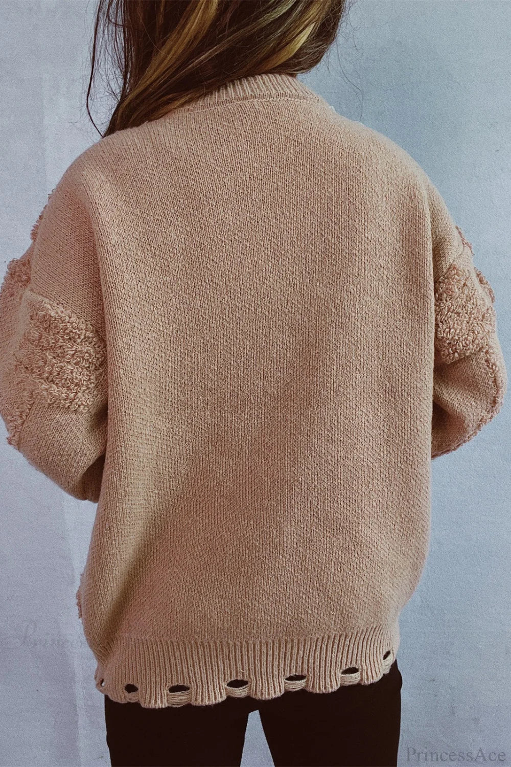 Chic und Stil | Christmas 3D Tree Pearl Solid Flocked Pullover