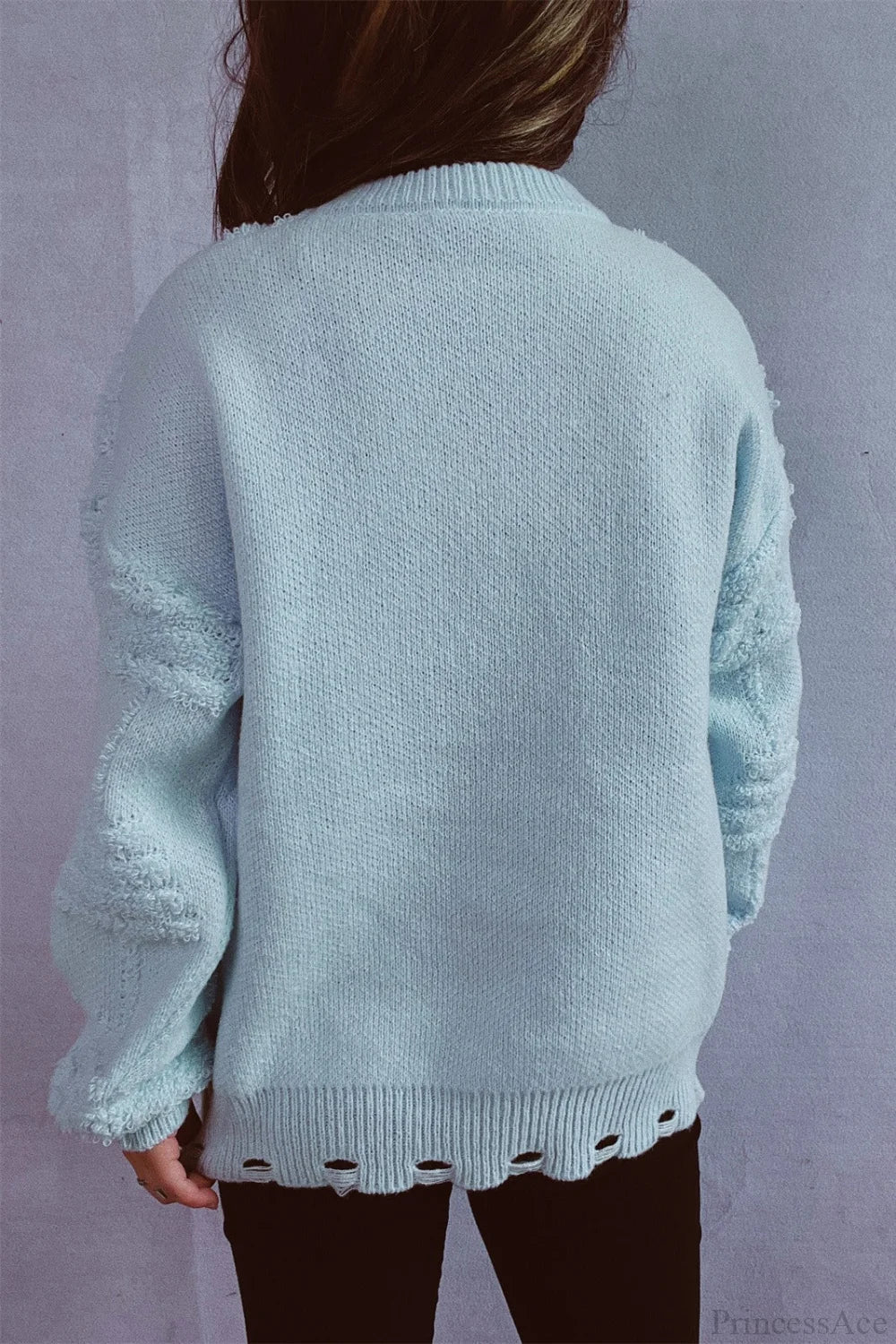 Chic und Stil | Christmas 3D Tree Pearl Solid Flocked Pullover