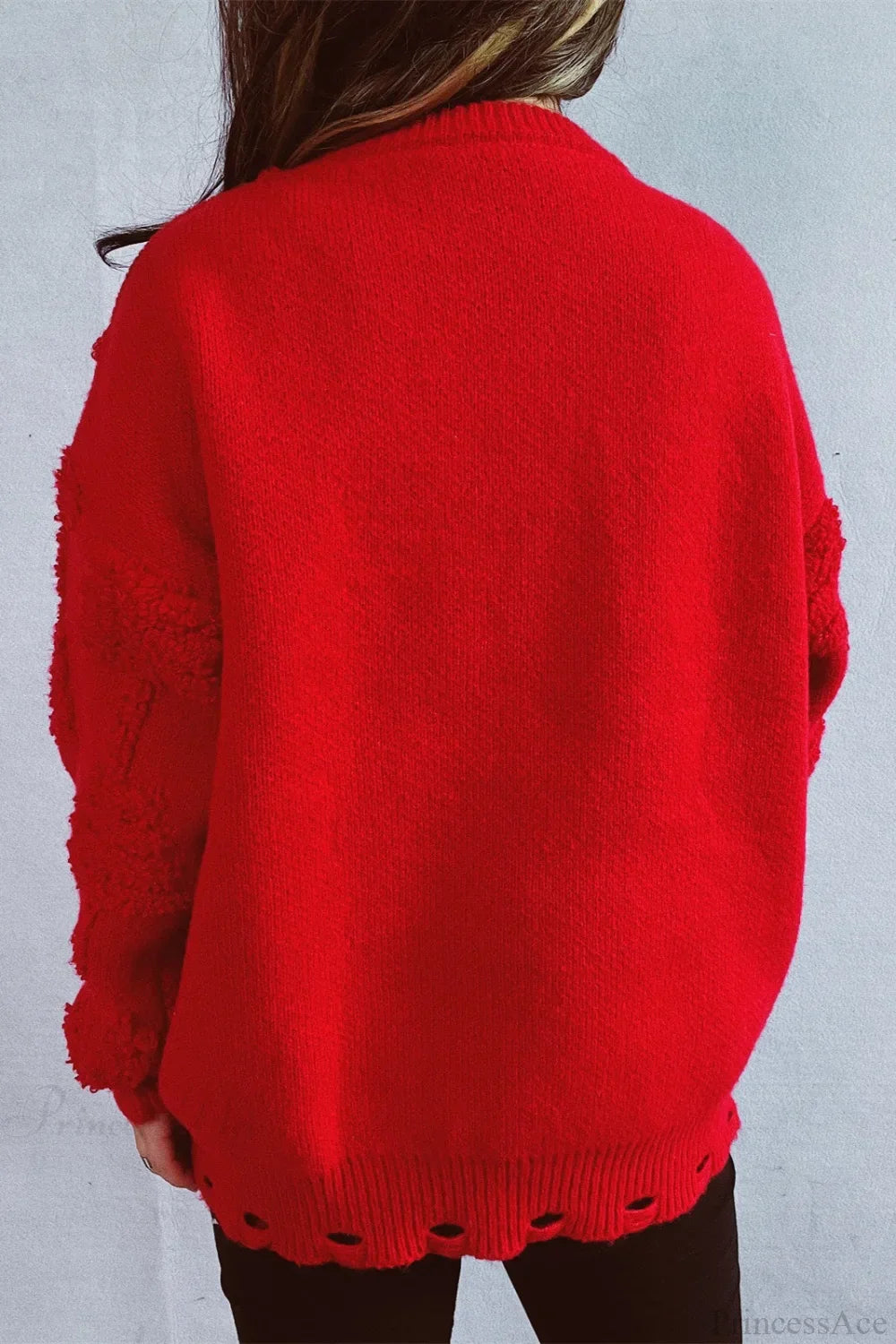 Chic und Stil | Christmas 3D Tree Pearl Solid Flocked Pullover