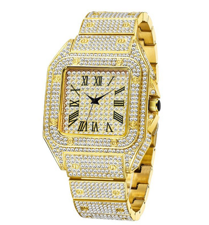 Chic and Style | MISSFOX Ice Out Square Watch for Men