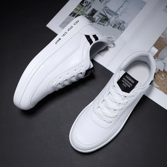 Chic und Stil | Flat White Casual Shoes Made Of Rubber